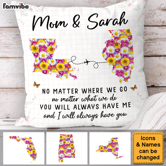 Personalized Gift For Mom Daughter Long Distance Floral Pillow 32378 1