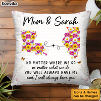 Personalized Gift For Mom Daughter Long Distance Floral Pillow 32378 thumb 1