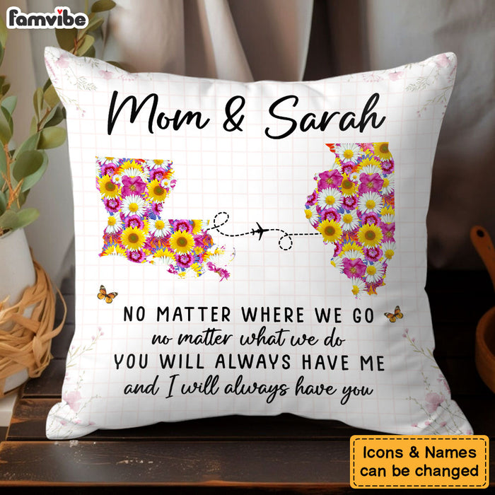 Personalized Gift For Mom Daughter Long Distance Floral Pillow 32378 1