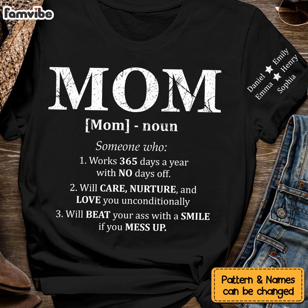 Personalized Gift For Mom Noun Someone Who Sleeve Printed T-shirt 32379 Primary Mockup
