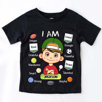Personalized Gift For Grandson Sport Ball I Am Kid T Shirt - Kid Hoodie - Kid Sweatshirt 32381 thumb 1