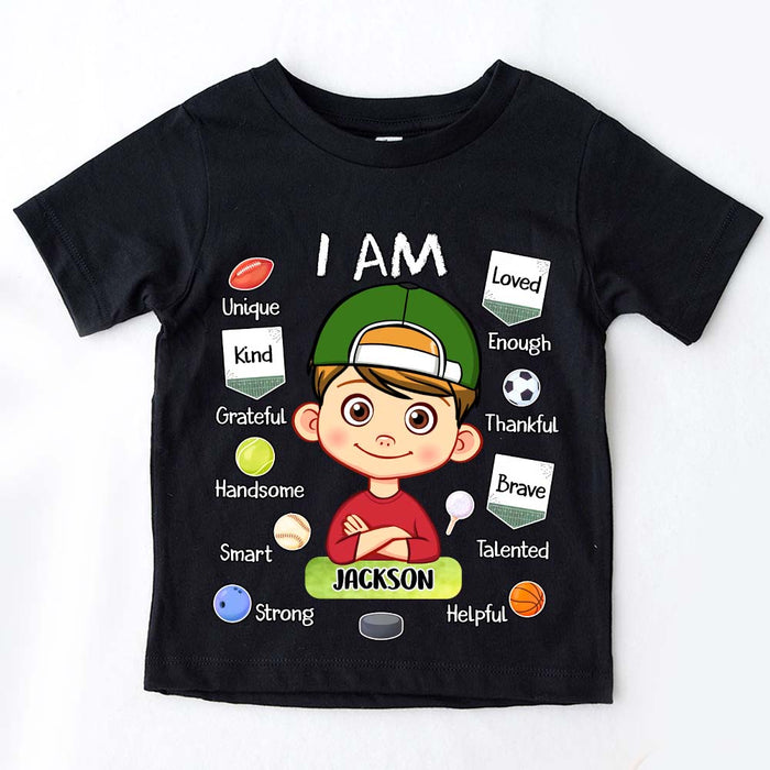 Personalized Gift For Grandson Sport Ball I Am Kid T Shirt - Kid Hoodie - Kid Sweatshirt 32381 1