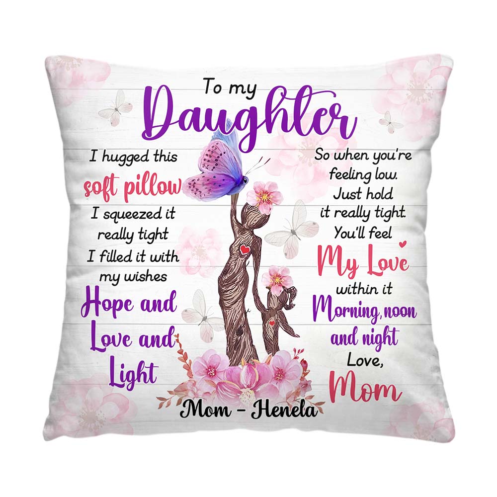 Personalized Gift For Daughter Butterfly Flower Tree Pillow 32383 Primary Mockup