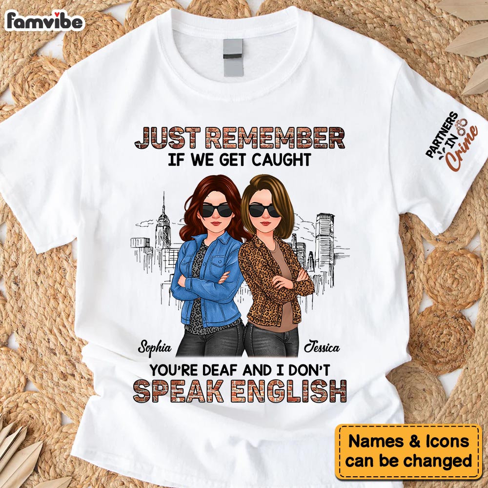 Personalized Gift For Friend Partners In Crime Sleeve Printed T-shirt 32389 Primary Mockup