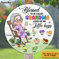 Personalized Gift For Grandma's Garden Round Wood Sign 32391 thumb 1