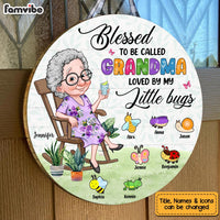 Personalized Gift For Grandma's Garden Round Wood Sign 32391 thumb 1