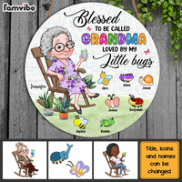 Personalized Gift For Grandma's Garden Round Wood Sign 32391 thumb 1