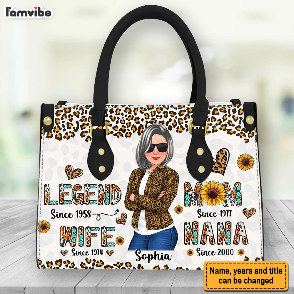 Personalized Gift For Mom Grandma Legend Leather Bag 32395 Primary Mockup