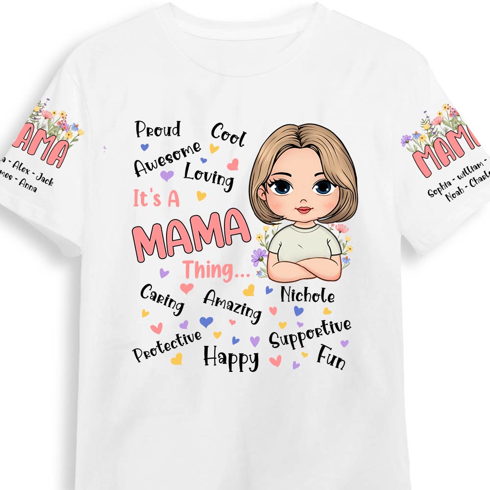 Personalized Gift For Mom It's A Mama Thing Sleeve Printed T-shirt 32399 Primary Mockup