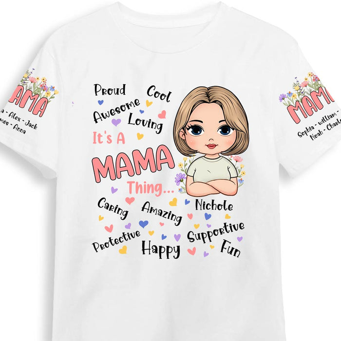 Personalized Gift For Mom It's A Mama Thing Sleeve Printed T-shirt 32399 1