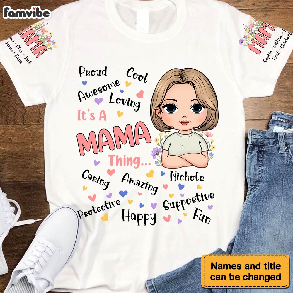 Personalized Gift For Mom It's A Mama Thing Sleeve Printed T-shirt 32399 Primary Mockup