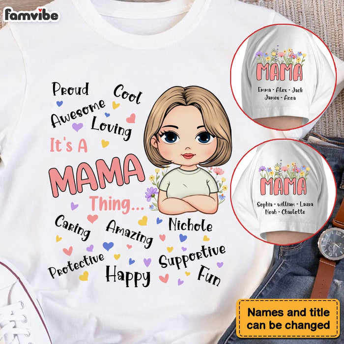 Personalized Gift For Mom It's A Mama Thing Sleeve Printed T-shirt 32399 1