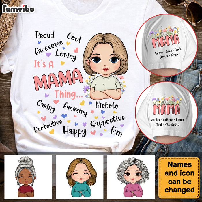 Personalized Gift For Mom It's A Mama Thing Sleeve Printed T-shirt 32399 1