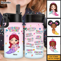 Personalized Gift For Granddaughter Mermaid God Says You Are Kids Water Bottle 32400 thumb 1
