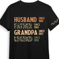Personalized Gift For Grandpa Husband Legend Sleeve Printed T-shirt 32401 thumb 1