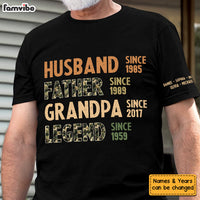 Personalized Gift For Grandpa Husband Legend Sleeve Printed T-shirt 32401 thumb 1