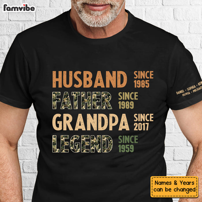 Personalized Gift For Grandpa Husband Legend Sleeve Printed T-shirt 32401 1