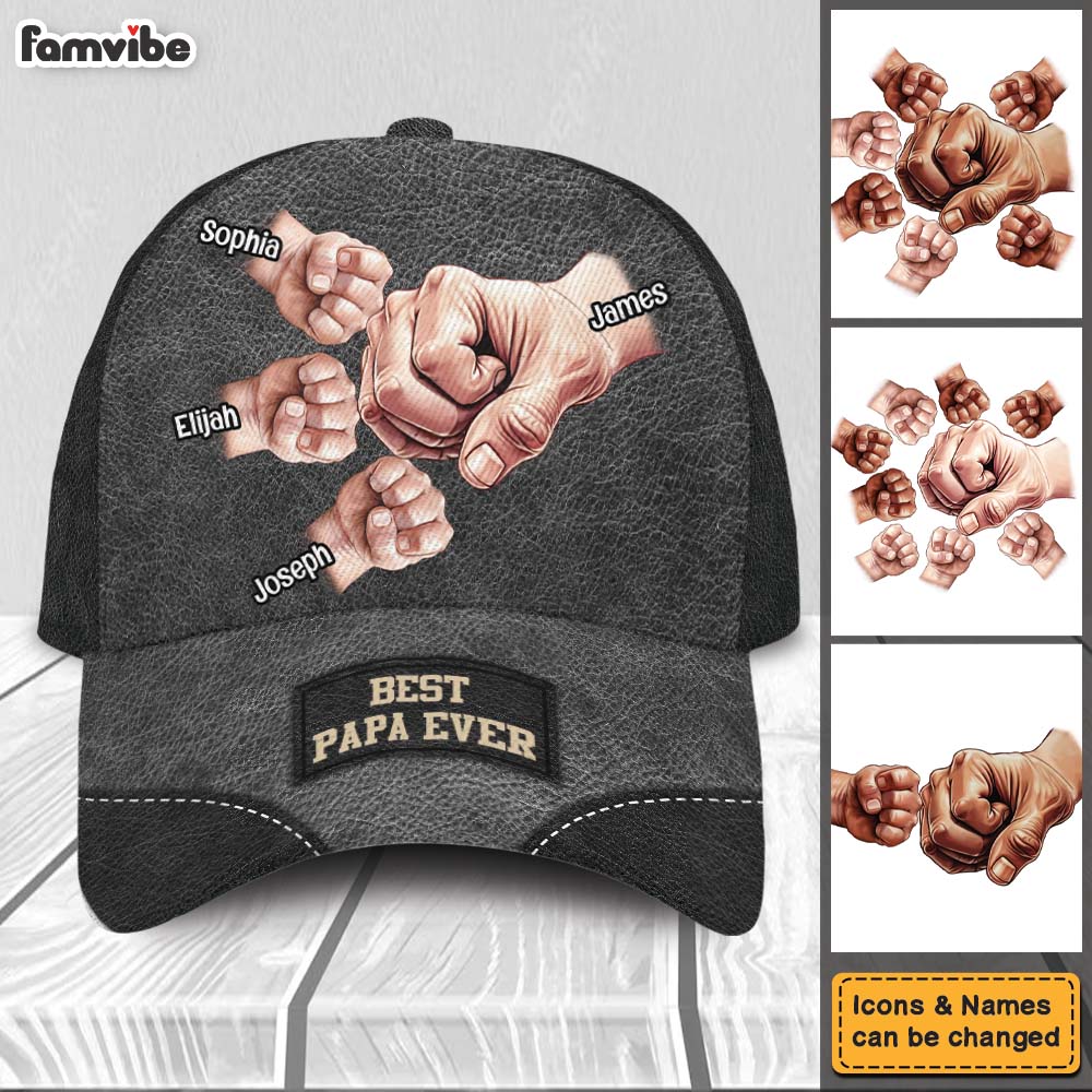 Personalized Gift For Grandpa Best Papa Ever Cap 32402 Primary Mockup
