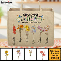 Personalized Gift For Grandma's Garden Linen Jute Shopping Bag 32404 thumb 1