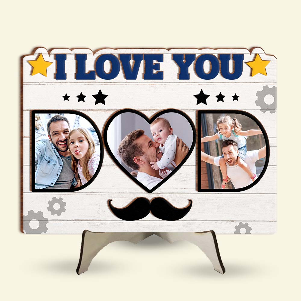 Personalized Gift For Dad We Love You 2 Layered Separate Wooden Plaque 32406 Primary Mockup