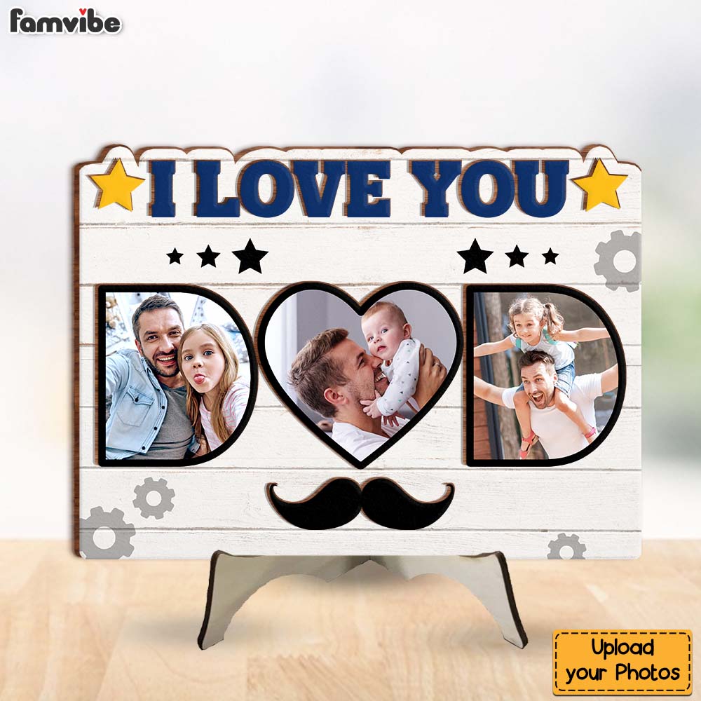 Personalized Gift For Dad We Love You 2 Layered Separate Wooden Plaque 32406 Primary Mockup