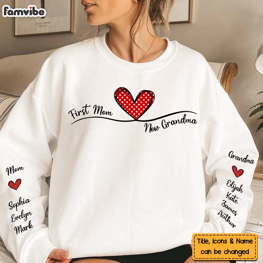Personalized Gift For First Mom Now Grandma Unisex Sleeve Printed Standard Sweatshirt 32407 Primary Mockup