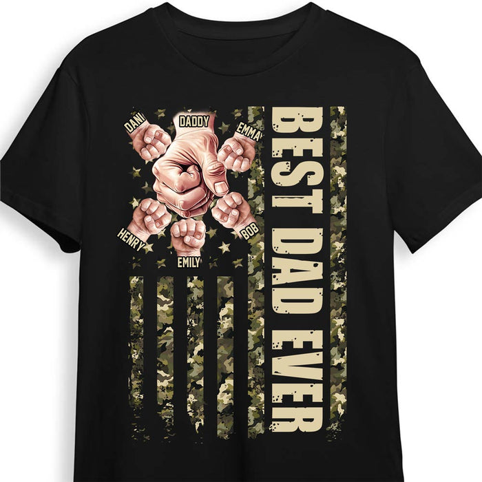 Personalized Gift For Dad Fistbump Camo Flag Shirt - Hoodie - Sweatshirt 32414 1