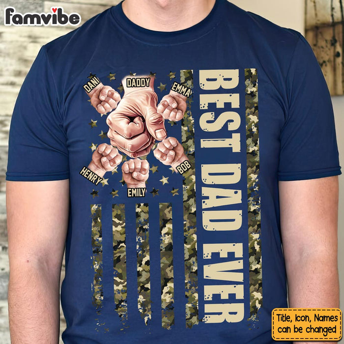 Personalized Gift For Dad Fistbump Camo Flag Shirt - Hoodie - Sweatshirt 32414 1