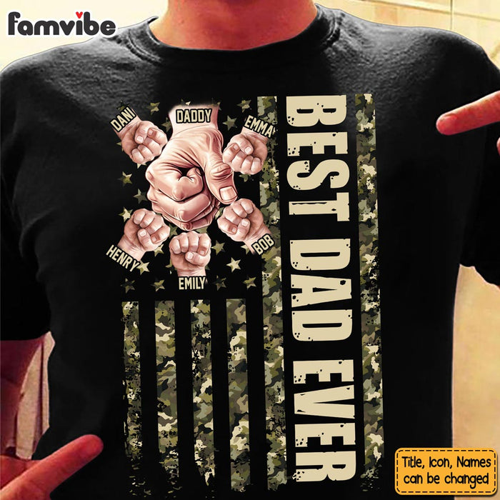 Personalized Gift For Dad Fistbump Camo Flag Shirt - Hoodie - Sweatshirt 32414 1