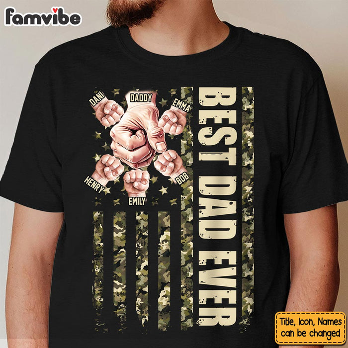 Personalized Gift For Dad Fistbump Camo Flag Shirt - Hoodie - Sweatshirt 32414 1