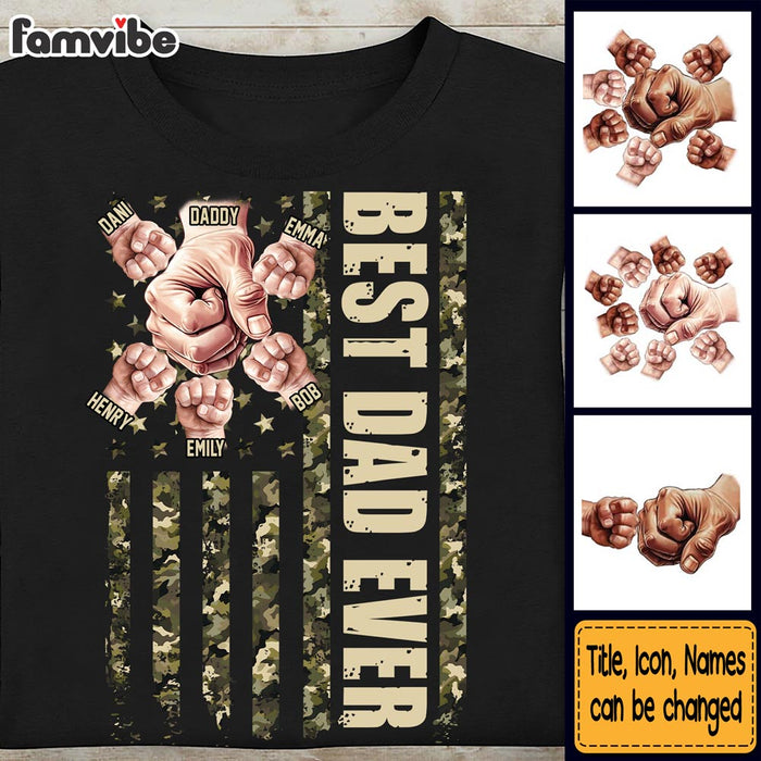 Personalized Gift For Dad Fistbump Camo Flag Shirt - Hoodie - Sweatshirt 32414 1