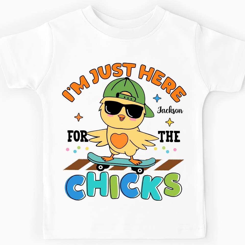 Personalized Gift For Grandson Here For The Chicks Kid T Shirt - Kid Hoodie - Kid Sweatshirt 32415 Mockup 2