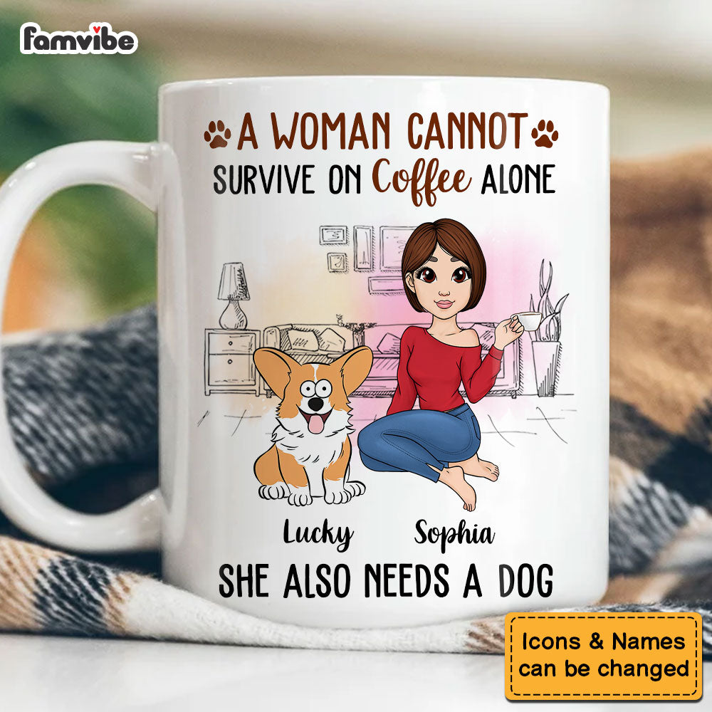 Personalized Gift For Dog Lover Needs Coffee And Dog Mug 32424 Primary Mockup