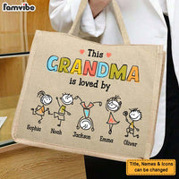 Personalized Gift This Grandma Is Loved By Linen Jute Shopping Bag 32425 thumb 1