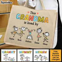 Personalized Gift This Grandma Is Loved By Linen Jute Shopping Bag 32425 thumb 1
