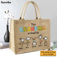Personalized Gift This Grandma Is Loved By Linen Jute Shopping Bag 32425 thumb 1