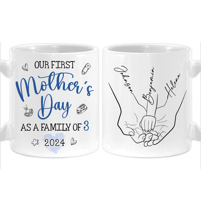 Personalized Gift For Family First Mother's Day Hand Line Art Mug 32427 1