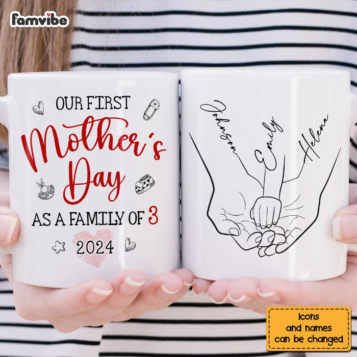 Personalized Gift For Family First Mother's Day Hand Line Art Mug 32427 1