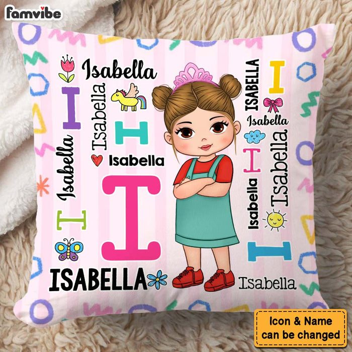 Personalized Gift For Granddaughter  Repeating Name Pillow 32434 1