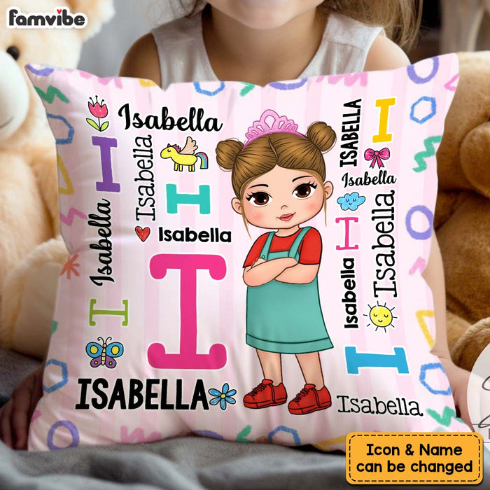 Personalized Gift For Granddaughter  Repeating Name Pillow 32434 1