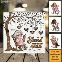 Personalized Gift For Grandma Blessed To Be Called 2 Layered Separate Wooden Plaque 32439 thumb 1