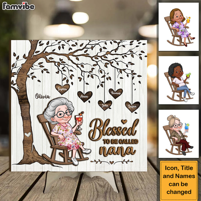 Personalized Gift For Grandma Blessed To Be Called 2 Layered Separate Wooden Plaque 32439 1
