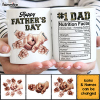 Personalized Gift For Dad Nutrition Facts Hand Bump Mug 32443 thumb 1