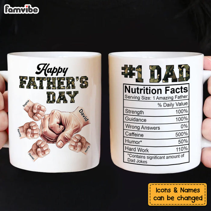 Personalized Gift For Dad Nutrition Facts Hand Bump Mug 32443 1