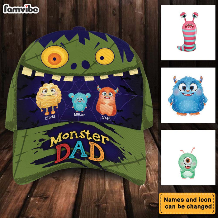 Personalized Gift For Monster Dad Cap 32446 1