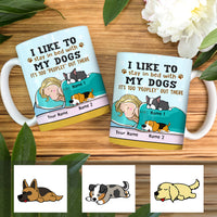 Personalized Stay In Bed With My Dog Mug DB42 29O47 thumb 1
