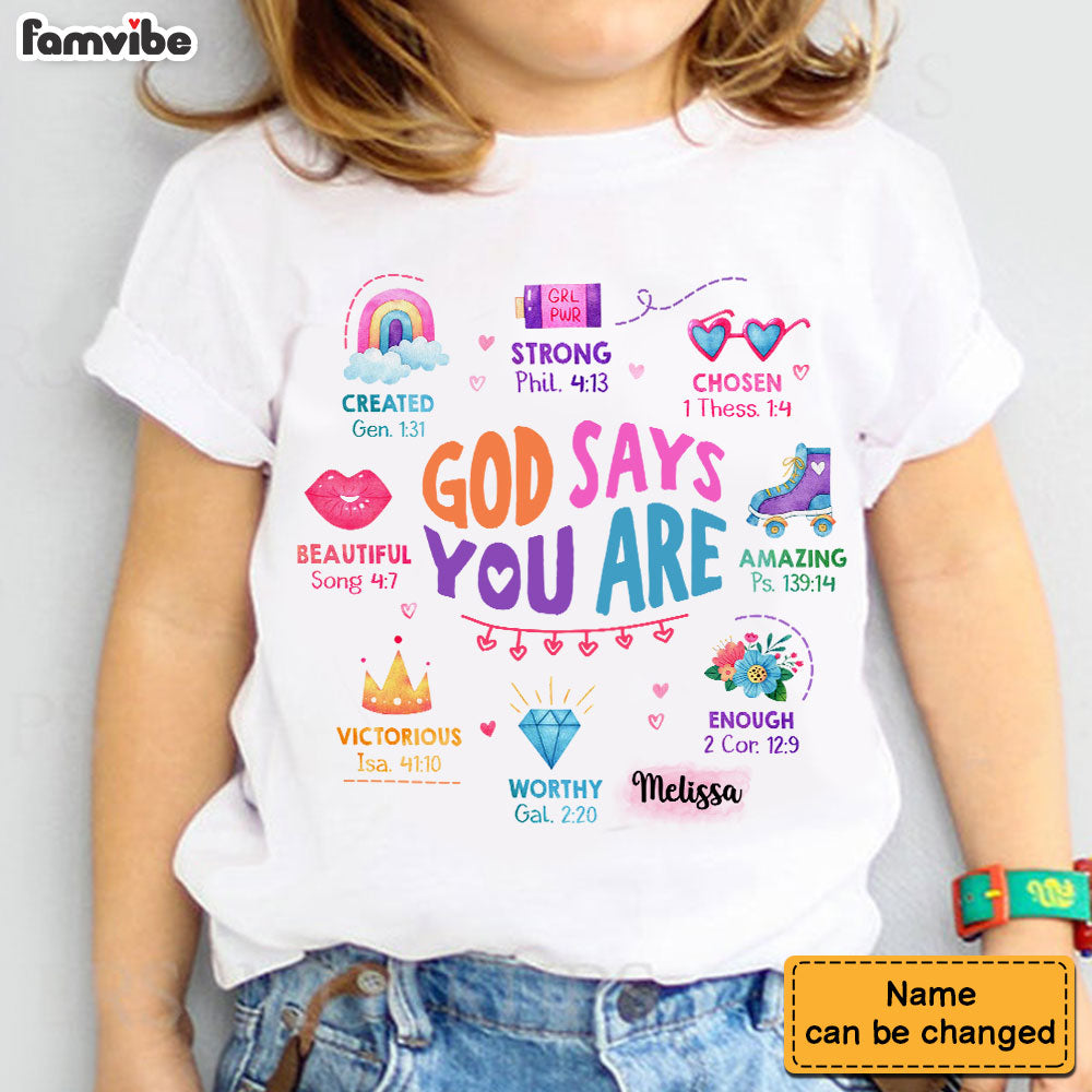 Personalized Gift For Granddaughter God Says Girl Power Kid T Shirt - Kid Hoodie - Kid Sweatshirt 32450 Mockup 2