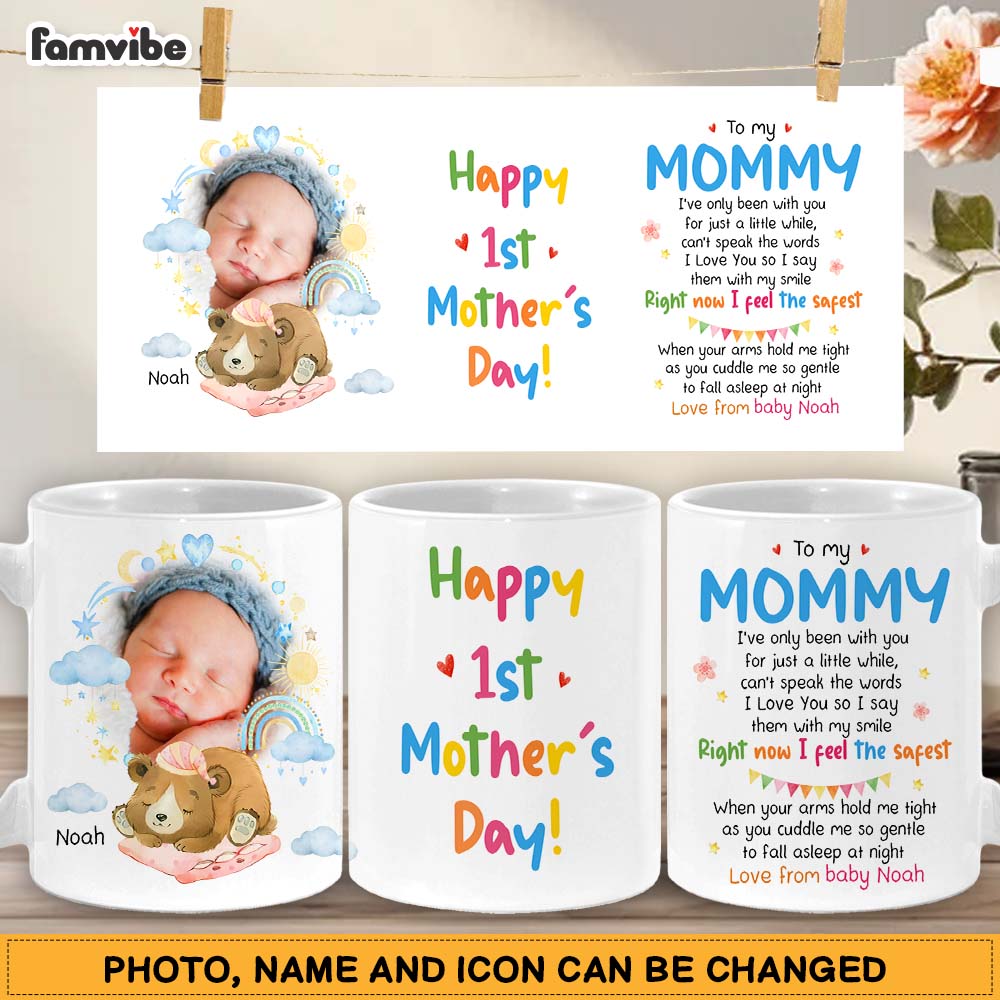 Personalized First Mother's Day animal Photo Mug 32453 Primary Mockup