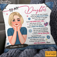Personalized Gift For Daughter Inspirational Words Pillow 32461 thumb 1