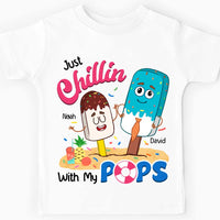 Personalized Chillin' With My Pops Kid T Shirt - Kid Hoodie - Kid Sweatshirt 32478 thumb 1